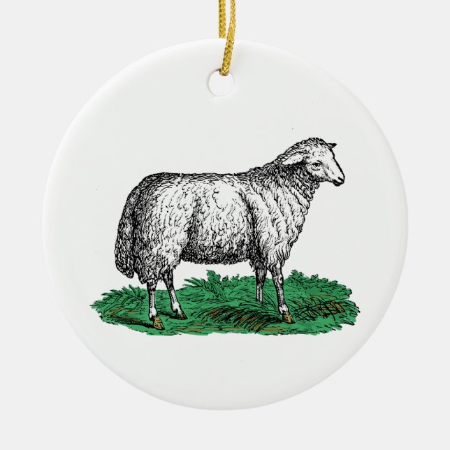 Adorno De Cerámica Animales de la granja de ovejas de la época C (Frente)
