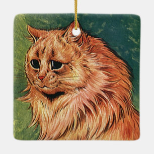 Adorno De Cerámica Animales domésticos antiguos, gato naranja de pelo