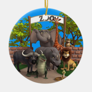 Adorno De Cerámica Animales en el parque zoológico