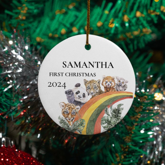 Adorno De Cerámica Animales Salvajes Lindos de la Jungla Arcoíris Pri (Subido por el creador)