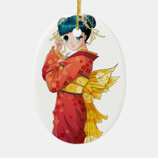 Adorno De Cerámica Anime Geisha