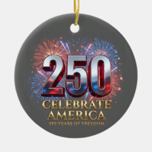 Adorno De Cerámica Aniversario 250 de América, 1776 Semiquincentenari
