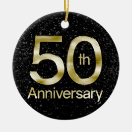 Adorno De Cerámica Aniversario atractivo del oro 50.o