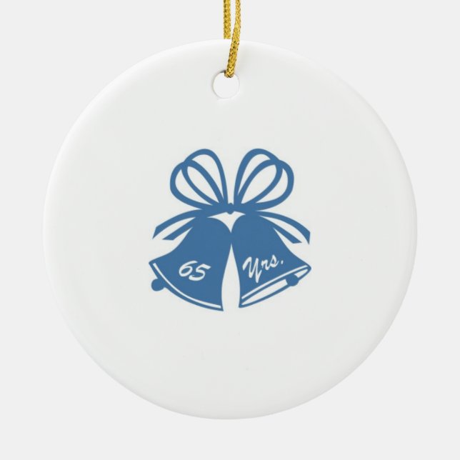 Adorno De Cerámica Aniversario Boda de 65 años (Frente)