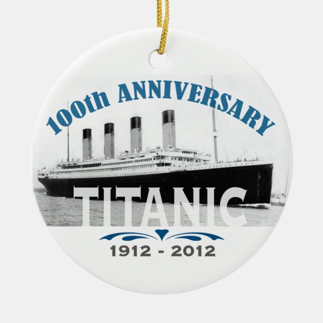 Adorno De Cerámica Aniversario de hundimiento titánico de 100 años (Frente)