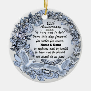 Adorno De Cerámica Aniversario de plata