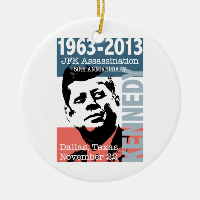 Adorno De Cerámica Aniversario del asesinato de JFK Kennedy 1963 - 20 (Frente)