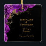 Adorno De Cerámica Aniversario del Boda de la Púrpura Floral Ornament<br><div class="desc">Celebra tu amor y compromiso con este hermoso adorno de aniversario de bodas florales. Puede ser personalizado con sus nombres y fecha de boda,  o con cualquier otro mensaje que elija.</div>