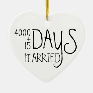 Adorno De Cerámica Aniversario undécimo 11 años casados esposa marido
