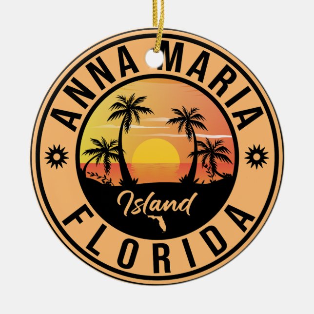 Adorno De Cerámica Anna Maria isla Florida Beach Retro Souvenir (Frente)
