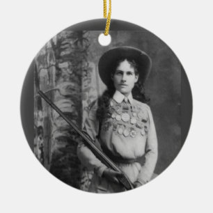 ADORNO DE CERÁMICA ANNIE OAKLEY CHRISTMAS ORNAMENTES