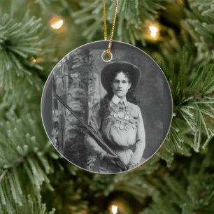 ADORNO DE CERÁMICA ANNIE OAKLEY SHARP SHOOTER CHRISTMAS ORNAMENTE