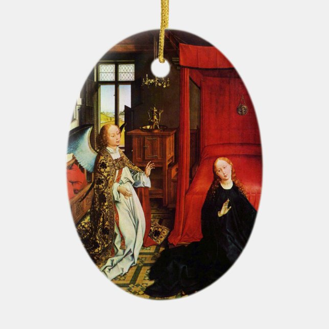 Adorno De Cerámica ANNUNCIACIÓN ANGEL Archangel Gabriel y Virgin (Frente)