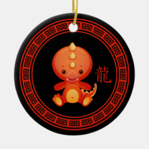 Adorno De Cerámica Año chino adornado del dragón