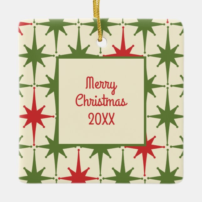 Adorno De Cerámica Año de estrenos de Navidades modernos retro de med (Anverso)