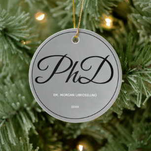 Adorno De Cerámica Año de Graduación Plata Plata Elegantemente Simp