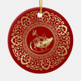Adorno De Cerámica Año de la Rata en China | Regalo de Año Personaliz