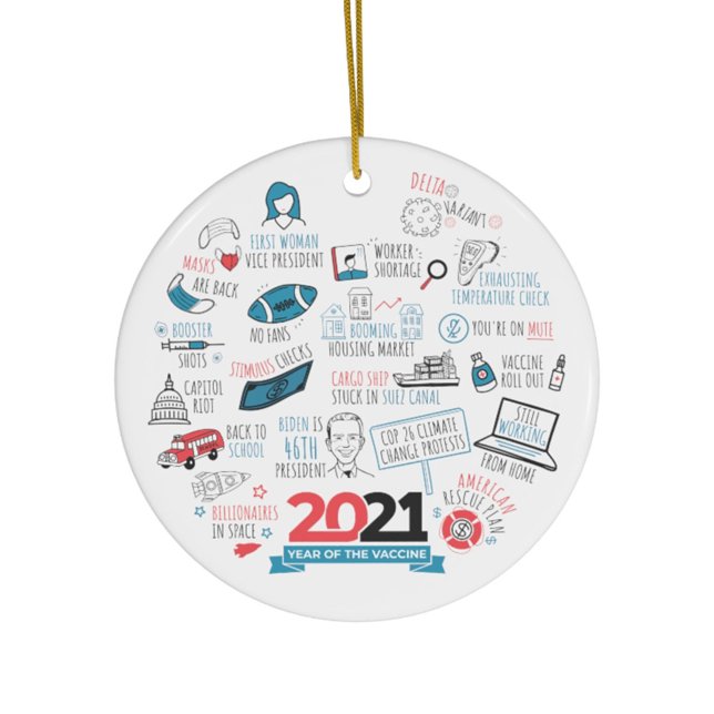 Adorno De Cerámica Año de vacaciones para Navidades 2021 Keepsake (Subido por el creador)