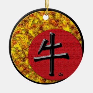 Adorno De Cerámica Año del buey: 2009