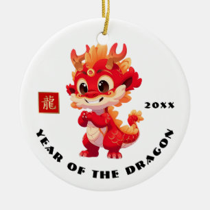 Adorno De Cerámica Año del dragón chino Regalo de Año Personalizado