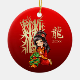 Adorno De Cerámica Año del dragón Personalizado chino