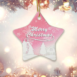 Adorno De Cerámica Año Nuevo de la Casa Blanca Rosa