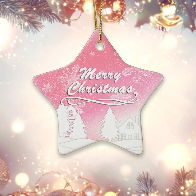 Adorno De Cerámica Año Nuevo de la Casa Blanca Rosa (Subido por el creador)