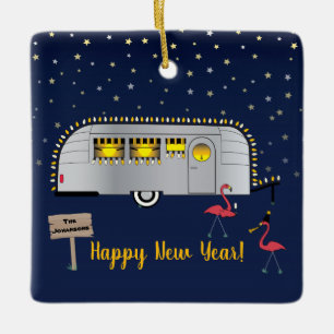 Adorno De Cerámica Año Nuevo de Snowbird