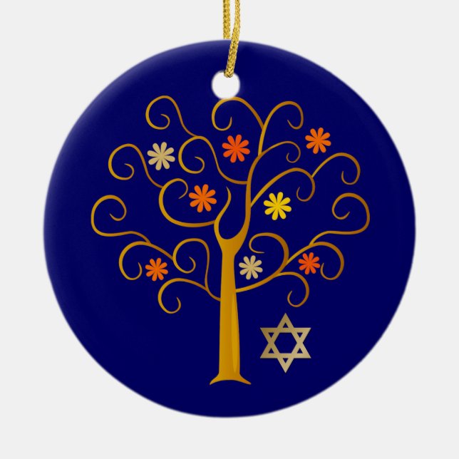 Adorno De Cerámica Año Nuevo judío | Año Personalizado Rosh Hashanah (Frente)