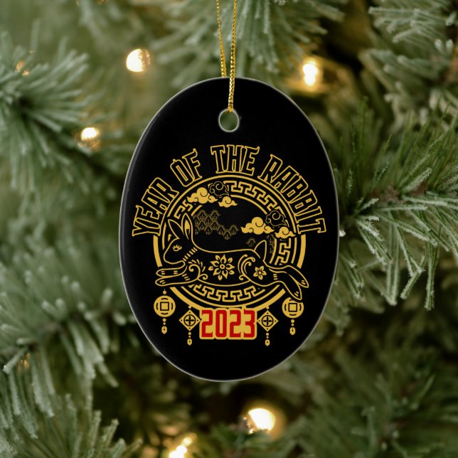 Adorno De Cerámica Año nuevo lunar chino del conejo (Árbol)