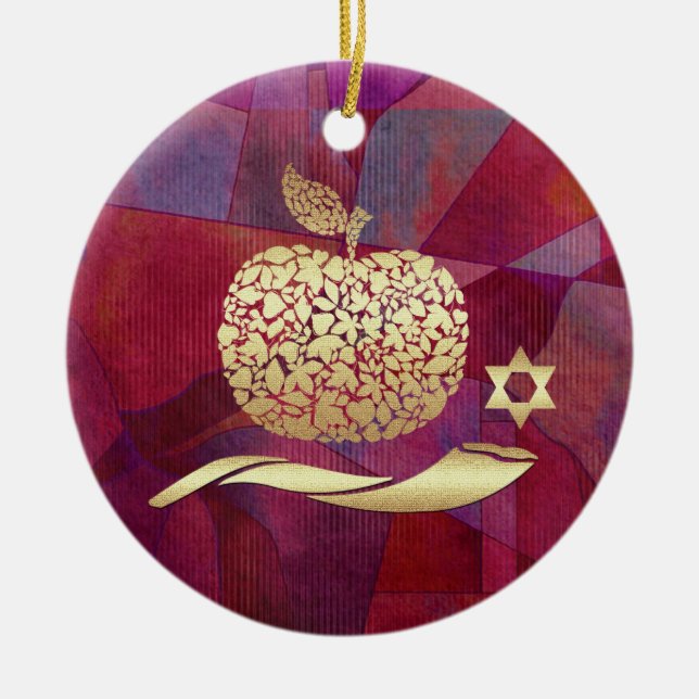 Adorno De Cerámica Año personalizado Año Nuevo judío, Rosh Hashanah (Frente)