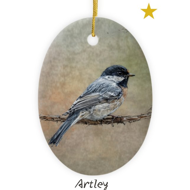 Adorno De Cerámica Año Personalizado de pintura de pájaros con cubier (Subido por el creador)