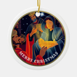 Adorno De Cerámica Año personalizado y Navidades de apellido