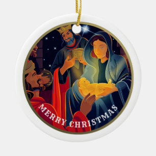 Adorno De Cerámica Año personalizado y Navidades de apellido