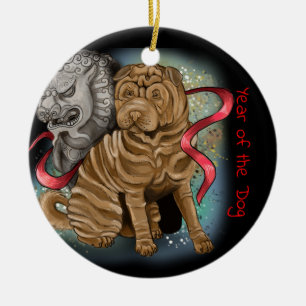 Adorno De Cerámica Año zodiaco chino del perro