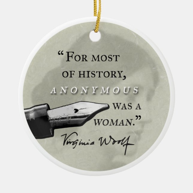 Adorno De Cerámica Anónimo era un circl de la cita de Virginia Woolf (Frente)