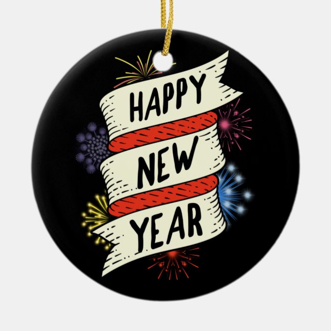 Adorno De Cerámica Años nuevos suministros para Fiestas Noche 2021 Fe (Frente)