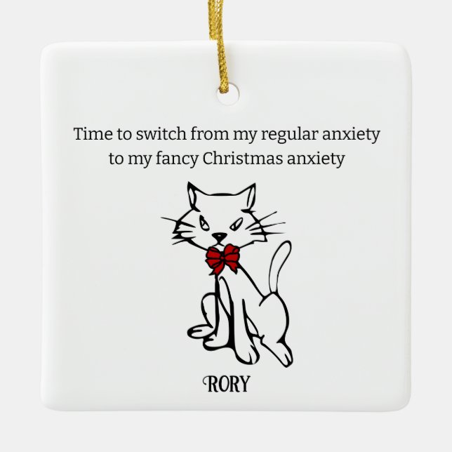 Adorno De Cerámica Ansiedad de los Navidades de moda (Anverso)
