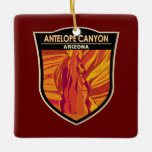 Adorno De Cerámica Antelope Canyon Arizona Viaje Arte Vintage<br><div class="desc">Diseño artístico vectorial del cañón de Antelope. El cañón Navajo Upper Antelope es un cañón de ranura en el suroeste estadounidense.</div>
