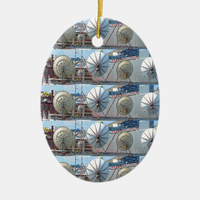 Adorno De Cerámica antena de plato impresa lado de Boston de 2 (Frente)