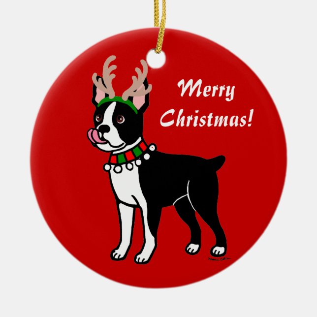 Adorno De Cerámica Antepasados de Navidades de Boston (Frente)