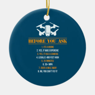 Adorno De Cerámica Antes De Preguntar Al Piloto De Drones