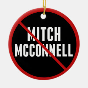 Adorno De Cerámica Anti Mitch McConnell Red Strikethrough