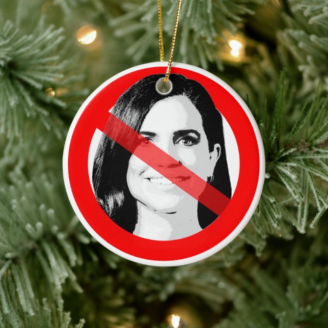 Adorno De Cerámica Anti Nancy Mace cruzó la cara (Árbol)