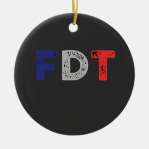 Adorno De Cerámica Anti Trump Maga FDT Resiste Democracia Retro