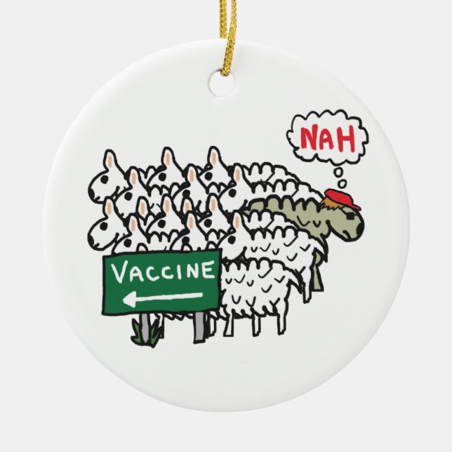 Adorno De Cerámica Anti Vax Sheep Vaccination (Frente)