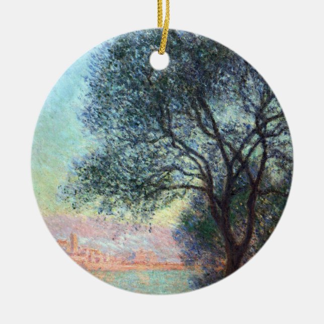 Adorno De Cerámica Antibes en la mañana por Claude Monet (Frente)
