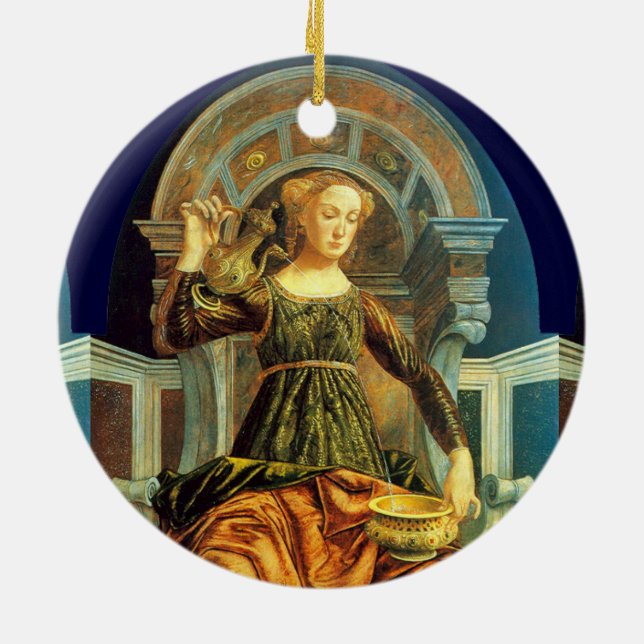 ADORNO DE CERÁMICA ANTIGUA RENAISSANCE TAROTS 14 / TEMPERANCIA (Atrás)