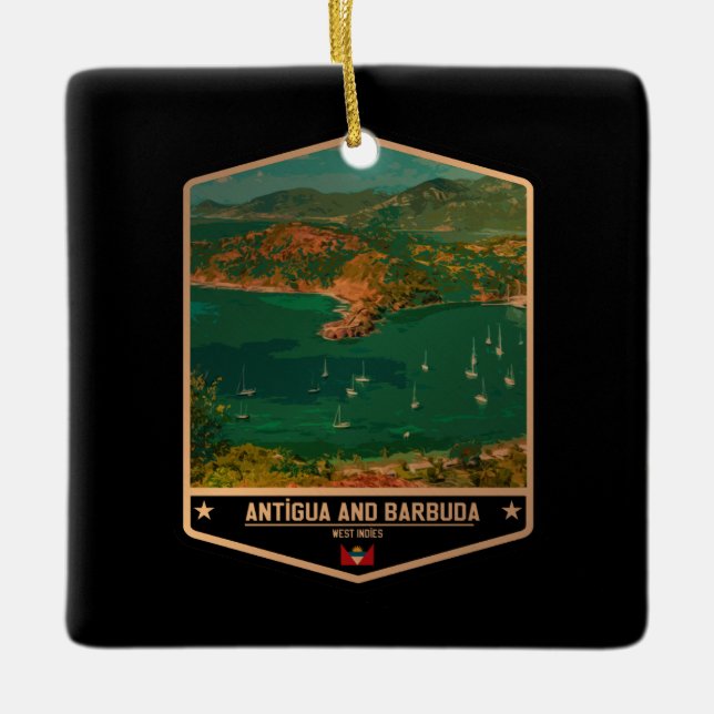 Adorno De Cerámica Antigua y Barbuda (Anverso)