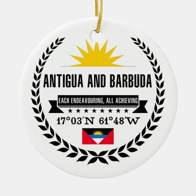 Adorno De Cerámica Antigua y Barbuda (Frente)